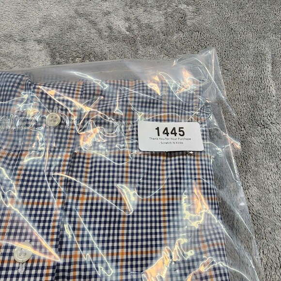 J. McLaughlin Men's Blue / Orange Multi Color Plaid Button Down Size M - Picture 14 of 14